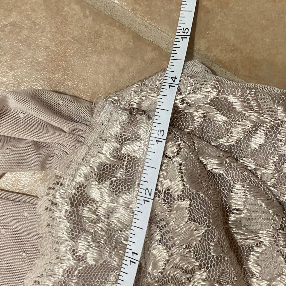 Vintage Y2K Vassarette Size 36B Beige Tan Mesh Lace Underwire Bustier Bodysuit - Picture 8 of 8